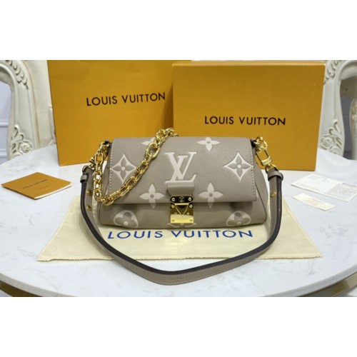 Louis Vuitton M45836 Favorite shoudler bag in Tourterelle Gray Cream Monogram Empreinte Leather Louis Vuitton M45836 Favorite shoudler bag in Tourterelle Gray Cream Monogram Empreinte Leather