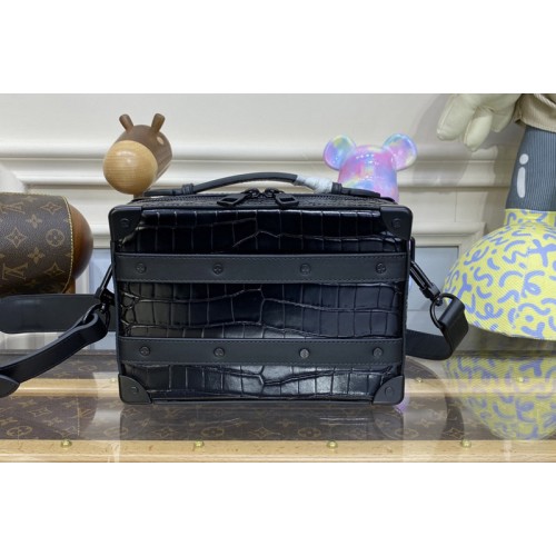 Louis Vuitton N80242 Handle Trunk bag in Croco Matte Black Crocodilian leather Louis Vuitton N80242 Handle Trunk bag in Croco Matte Black Crocodilian leather