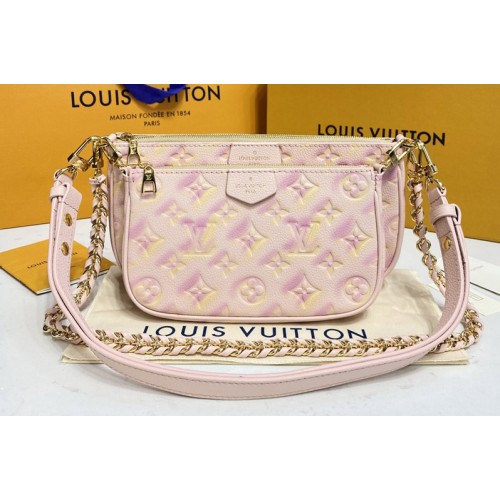 Louis Vuitton M46093 Multi Pochette Accessoires cross-body bag Pink embossed Monogram Empreinte leather Louis Vuitton M46093 Multi Pochette Accessoires cross-body bag Pink embossed Monogram Empreinte leather