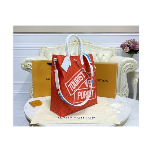 Louis Vuitton M46112 Carry it Bag in Red Monogram Reverse Canvas Louis Vuitton M46112 Carry it Bag in Red Monogram Reverse Canvas