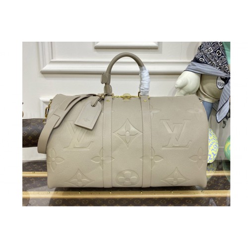 Louis Vuitton M46114 Keepall 45 Bag in Tourterelle Monogram Empreinte Giant leather Louis Vuitton M46114 Keepall 45 Bag in Tourterelle Monogram Empreinte Giant leather