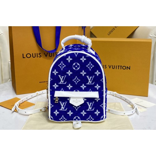 Louis Vuitton M46207 Palm Springs Mini backpack in Blue Monogram velvet jacquard Louis Vuitton M46207 Palm Springs Mini backpack in Blue Monogram velvet jacquard