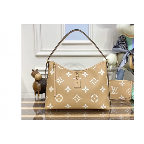 Louis Vuitton M46292 CarryAll MM Bag in Tan embossed leather Louis Vuitton M46292 CarryAll MM Bag in Tan embossed leather
