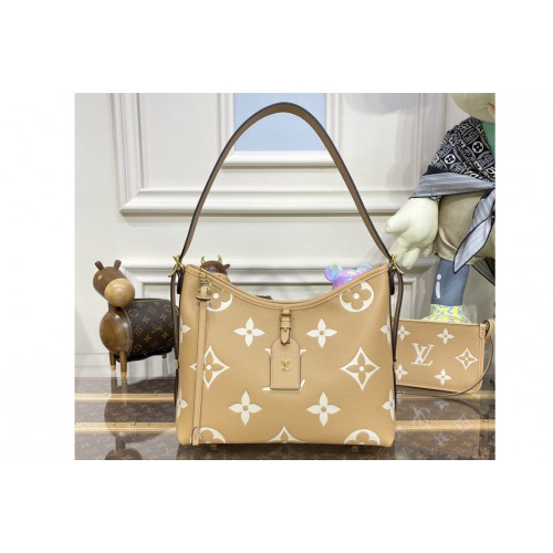 Louis Vuitton M46288 CarryAll PM Bag in Tan embossed leather Louis Vuitton M46288 CarryAll PM Bag in Tan embossed leather