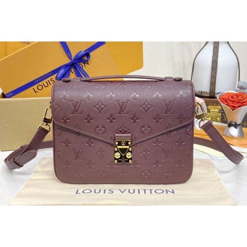 Louis Vuitton M46613 Pochette Metis MM handbag in Wine Red Monogram Empreinte embossed grained cowhide leather Louis Vuitton M46613 Pochette Metis MM handbag in Wine Red Monogram Empreinte embossed grained cowhide leather