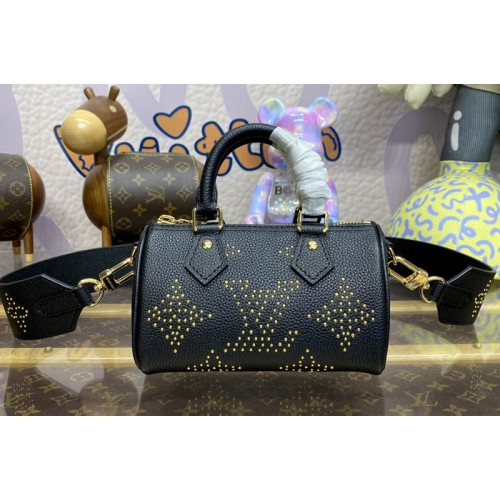 Louis Vuitton M46745 Nano Speedy bag in Black Monogram Empreinte grained cowhide leather with studs Louis Vuitton M46745 Nano Speedy bag in Black Monogram Empreinte grained cowhide leather with studs