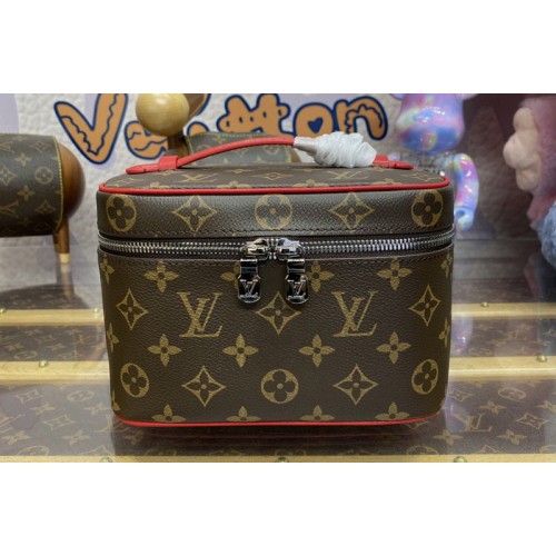 Louis Vuitton M46766 Nice Mini toiletry bag in Monogram coated canvas With Red Louis Vuitton M46766 Nice Mini toiletry bag in Monogram coated canvas With Red
