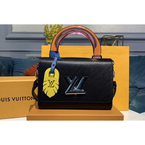 Louis Vuitton M50282 TWIST MM Bags Black Epi Leather Louis Vuitton M50282 TWIST MM Bags Black Epi Leather