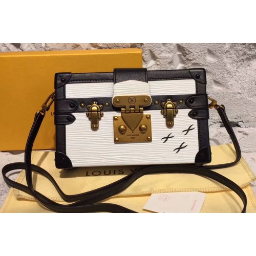 Louis Vuitton M53137 Petite Malle Strap Bags in White Epi Leather Louis Vuitton M53137 Petite Malle Strap Bags in White Epi Leather