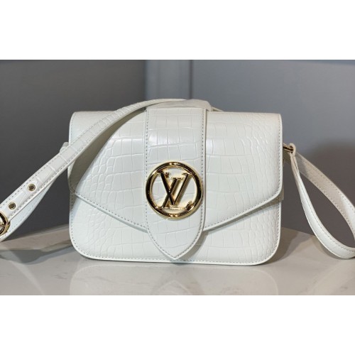 Louis Vuitton N98063 Pont 9 shoulder bag in White Alligator leather Louis Vuitton N98063 Pont 9 shoulder bag in White Alligator leather