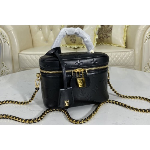Louis Vuitton M57118 Vanity PM handbag in Black Lambskin embossed leather Louis Vuitton M57118 Vanity PM handbag in Black Lambskin embossed leather