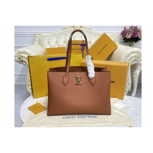 Louis Vuitton M58927 Lockme Shopper Bag in Brown Grained calf leather Louis Vuitton M58927 Lockme Shopper Bag in Brown Grained calf leather