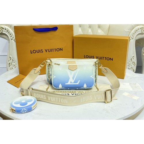 Louis Vuitton M57633 Multi Pochette Accessoires in Blue Monogram Giant coated canvas Louis Vuitton M57633 Multi Pochette Accessoires in Blue Monogram Giant coated canvas