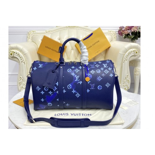 Louis Vuitton M57845 Keepall Bandoulière 40 travel bag in Ink Watercolor Louis Vuitton M57845 Keepall Bandoulière 40 travel bag in Ink Watercolor