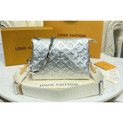 Louis Vuitton M57913 Coussin PM handbag in Silver Monogram-embossed puffy lambskin Louis Vuitton M57913 Coussin PM handbag in Silver Monogram-embossed puffy lambskin
