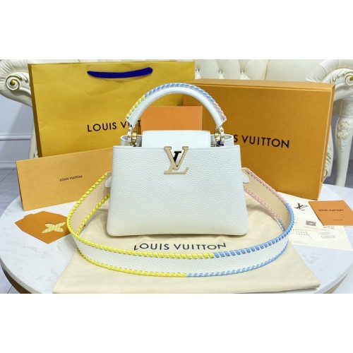 Louis Vuitton M57672 Capucines MM handbag in White Taurillon leather Louis Vuitton M57672 Capucines MM handbag in White Taurillon leather