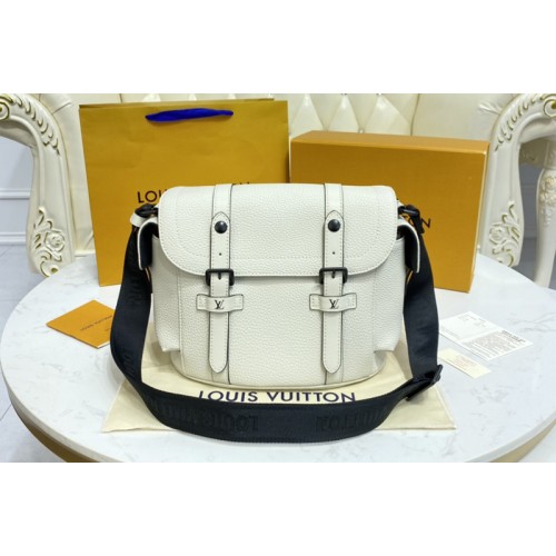 Louis Vuitton M58475 Christopher Messenger Bag in White Taurillon leather Louis Vuitton M58475 Christopher Messenger Bag in White Taurillon leather