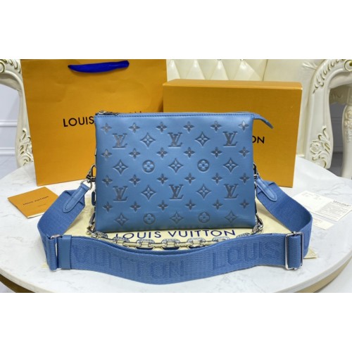 Louis Vuitton M58628 Coussin PM handbag in Blue Gray Monogram embossed puffy lambskin Louis Vuitton M58628 Coussin PM handbag in Blue Gray Monogram embossed puffy lambskin