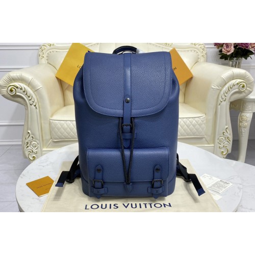 Louis Vuitton M58644 Christopher Slim backpack in Blue Taurillon leather Louis Vuitton M58644 Christopher Slim backpack in Blue Taurillon leather
