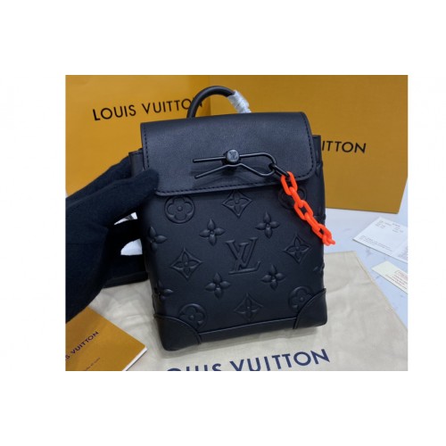 Louis Vuitton M58707 Steamer XS bag in Black Monogram Seal cowhide leather Louis Vuitton M58707 Steamer XS bag in Black Monogram Seal cowhide leather