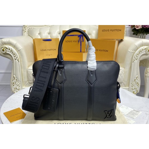 Louis Vuitton M59159 Aerogram Briefcase bag in Black grained calf leather Louis Vuitton M59159 Aerogram Briefcase bag in Black grained calf leather