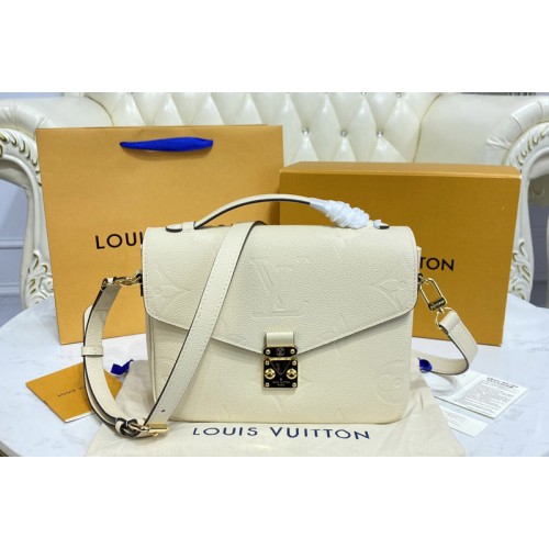 Louis Vuitton M45773 Pochette Metis Bag in White Monogram Empreinte leather Louis Vuitton M45773 Pochette Metis Bag in White Monogram Empreinte leather