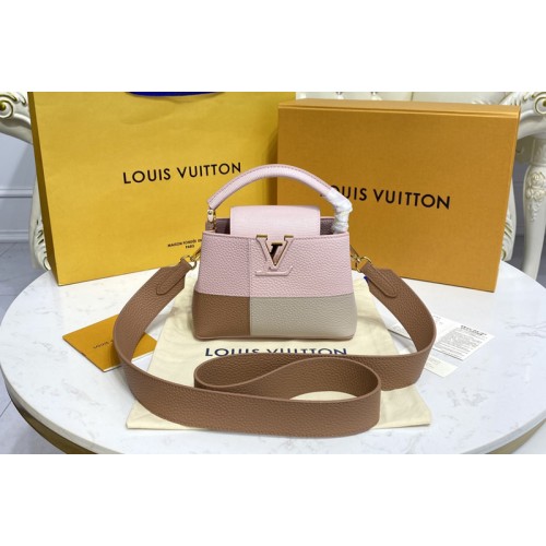 Louis Vuitton M59268 Capucines Mini handbag in Rose Taurillon leather and karung leather Louis Vuitton M59268 Capucines Mini handbag in Rose Taurillon leather and karung leather