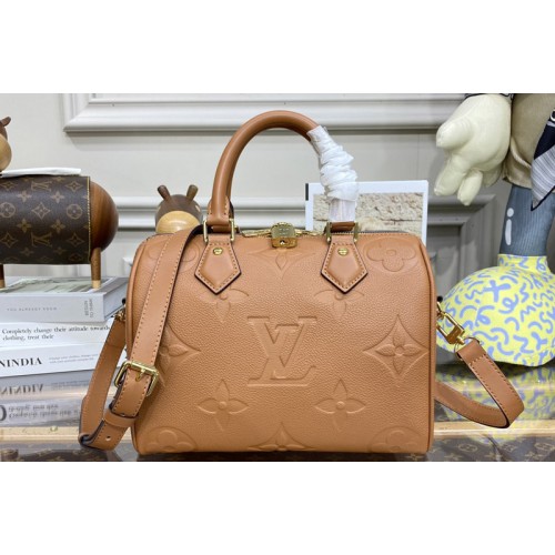 Louis Vuitton M55700 Speedy Bandoulière 25 handbag in Brown Monogram Empreinte Leather Louis Vuitton M55700 Speedy Bandoulière 25 handbag in Brown Monogram Empreinte Leather