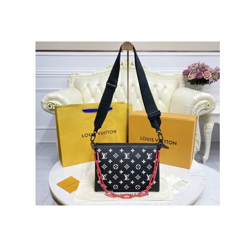 Louis Vuitton M59398 Coussin PM handbag in Black White Monogram-embossed foamed lambskin Louis Vuitton M59398 Coussin PM handbag in Black White Monogram-embossed foamed lambskin