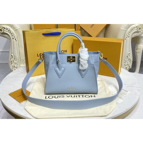 Louis Vuitton M59432 On My Side PM tote bag in Blue Calf leather and perforated calf leather Louis Vuitton M59432 On My Side PM tote bag in Blue Calf leather and perforated calf leather