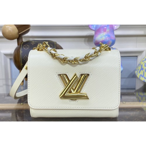 Louis Vuitton M59852 Twist PM Bag in Quartz White Epi grained cowhide leather Louis Vuitton M59852 Twist PM Bag in Quartz White Epi grained cowhide leather