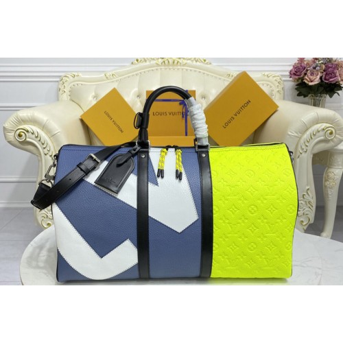 Louis Vuitton M59922 Keepall Bandoulière 50 Bag in Monogram-embossed Taurillon leather Louis Vuitton M59922 Keepall Bandoulière 50 Bag in Monogram-embossed Taurillon leather