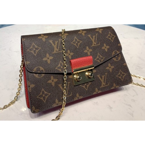 Louis Vuitton M60357 Croisette chain wallet in Monogram canvas With Red Leather Louis Vuitton M60357 Croisette chain wallet in Monogram canvas With Red Leather