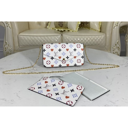 Louis Vuitton M80232 Game On Felicie Pochette Bag in White Transformed Game On canvas Louis Vuitton M80232 Game On Felicie Pochette Bag in White Transformed Game On canvas