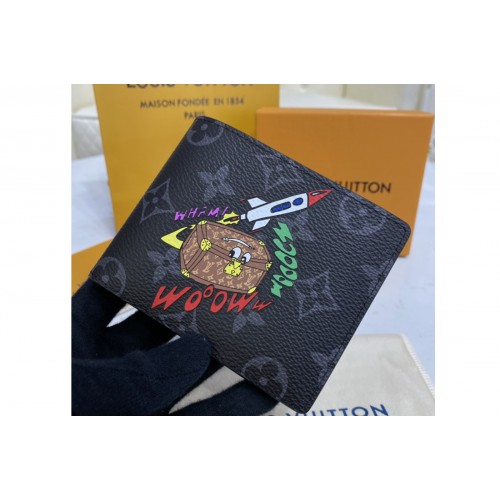 Louis Vuitton M61695 Multiple Wallet in Monogram Eclipse Canvas Louis Vuitton M61695 Multiple Wallet in Monogram Eclipse Canvas