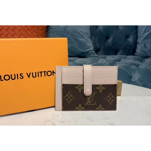 Louis Vuitton M61730 Card Holder Wallet Monogram Canvas And Beige Calf Leather Louis Vuitton M61730 Card Holder Wallet Monogram Canvas And Beige Calf Leather
