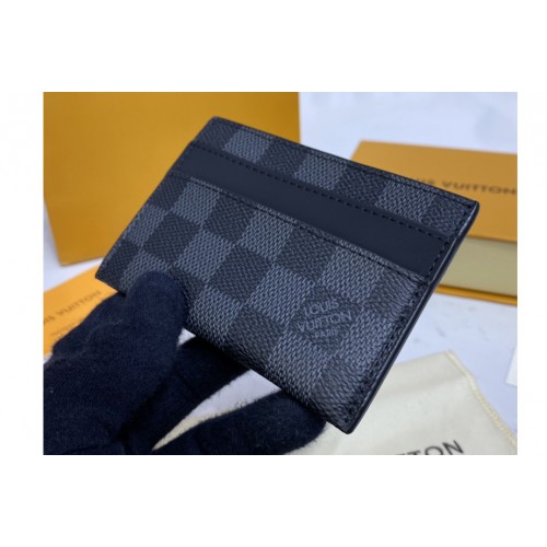 Louis Vuitton M62170 double card holder in Damier Graphite Canvas Louis Vuitton M62170 double card holder in Damier Graphite Canvas