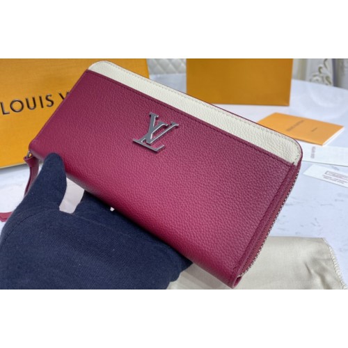 Louis Vuitton M67540 Lockme Zippy wallet in  Quartz White Burgundy Calf leather