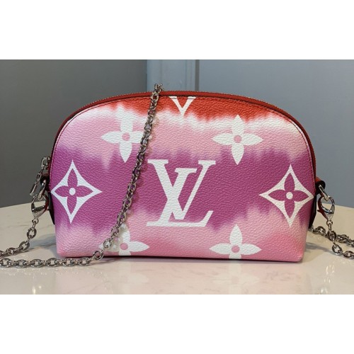 Louis Vuitton M69138 Escale Pochette Cosmetique Chain Bag In Red Monogram Canvas Louis Vuitton M69138 Escale Pochette Cosmetique Chain Bag In Red Monogram Canvas
