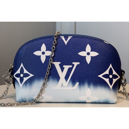 Louis Vuitton M69138 Escale Pochette Cosmetique Chain Bag In Blue Monogram Canvas Louis Vuitton M69138 Escale Pochette Cosmetique Chain Bag In Blue Monogram Canvas