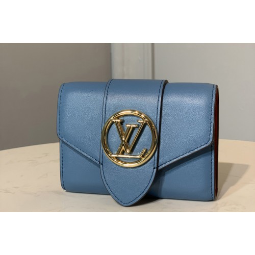 Louis Vuitton M69175 Pont 9 compact wallet in Blue Cowhide leather Louis Vuitton M69175 Pont 9 compact wallet in Blue Cowhide leather