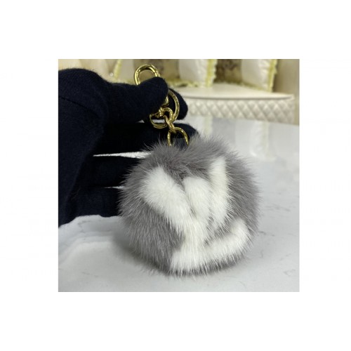 Louis Vuitton M69563 Fur bag charm and key holder on Gray Louis Vuitton M69563 Fur bag charm and key holder on Gray