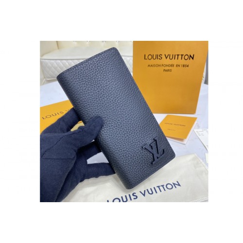 Louis Vuitton M69980 Aerogram Brazza wallet on Strap in Black grained calf leather Louis Vuitton M69980 Aerogram Brazza wallet on Strap in Black grained calf leather