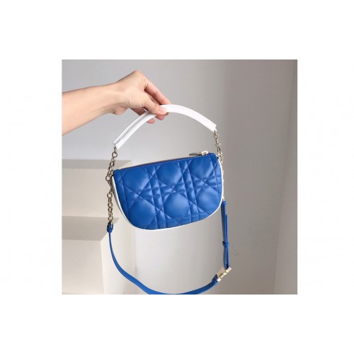 Christian Dior M7200 Small Dior Vibe Hobo bag in Blue Cannage Lambskin Christian Dior M7200 Small Dior Vibe Hobo bag in Blue Cannage Lambskin