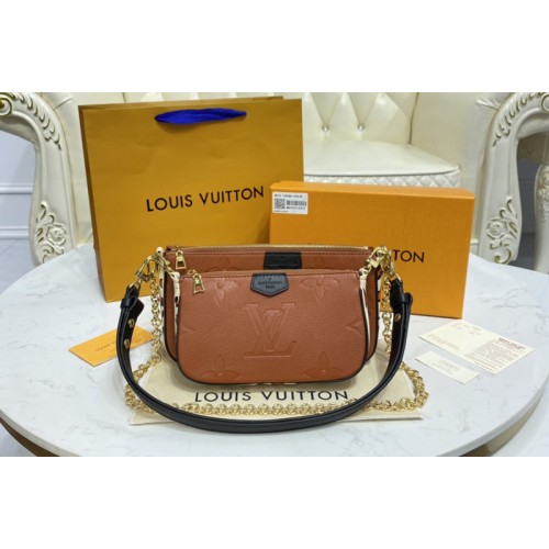 Louis Vuitton M45839 Multi Pochette Accessoire in Caramel Monogram Empreinte leather Louis Vuitton M45839 Multi Pochette Accessoire in Caramel Monogram Empreinte leather
