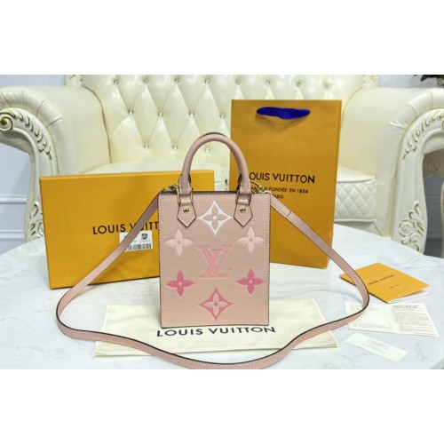 Louis Vuitton M80449 Petit Sac Plat Bag in Pink Monogram Empreinte leather Louis Vuitton M80449 Petit Sac Plat Bag in Pink Monogram Empreinte leather