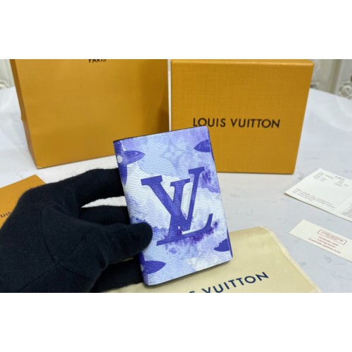 Louis Vuitton M80455 Pocket Organizer wallet in Monogram Watercolor Blue coated canvas Louis Vuitton M80455 Pocket Organizer wallet in Monogram Watercolor Blue coated canvas