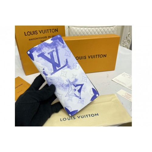 Louis Vuitton M80457 Brazza Wallet in Monogram Watercolor Blue coated canvas Louis Vuitton M80457 Brazza Wallet in Monogram Watercolor Blue coated canvas