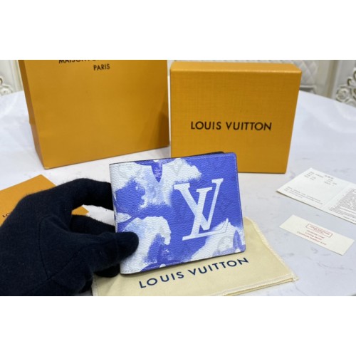 Louis Vuitton M80458 Multiple wallet in Monogram Watercolor Blue coated canvas Louis Vuitton M80458 Multiple wallet in Monogram Watercolor Blue coated canvas