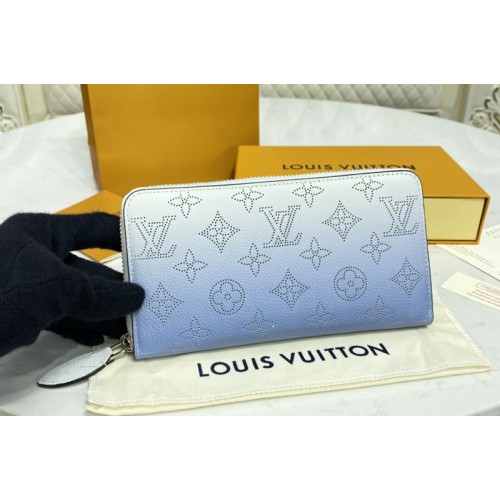 Louis Vuitton M80494 Zippy wallet in Blue Mahina calf leather Louis Vuitton M80494 Zippy wallet in Blue Mahina calf leather